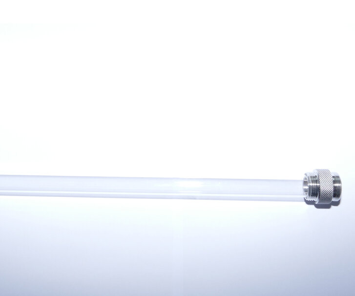 tubo quarzo UV-C immersione 40/80 watt con testata in acciaio inox