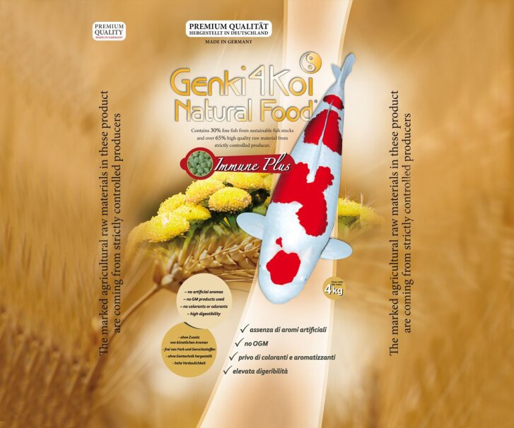 Genki4Koi Natural Food® Immune Plus 4kg 5 mm - mangime gallegiante per Koi high quality